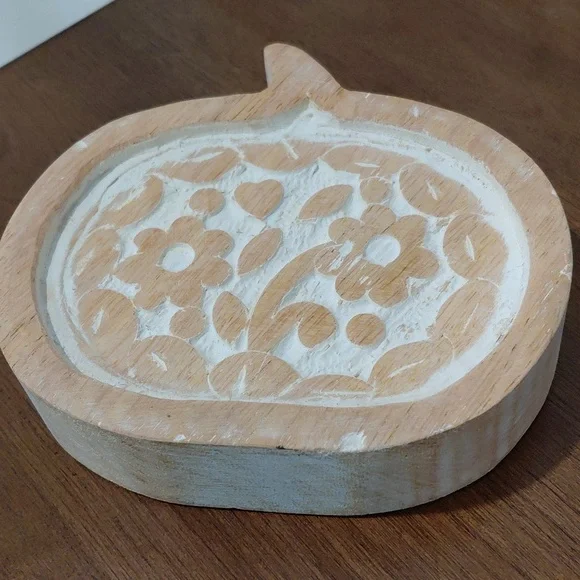 Wooden Pumpkin Decor with Floral Design - Picture 9 of 9